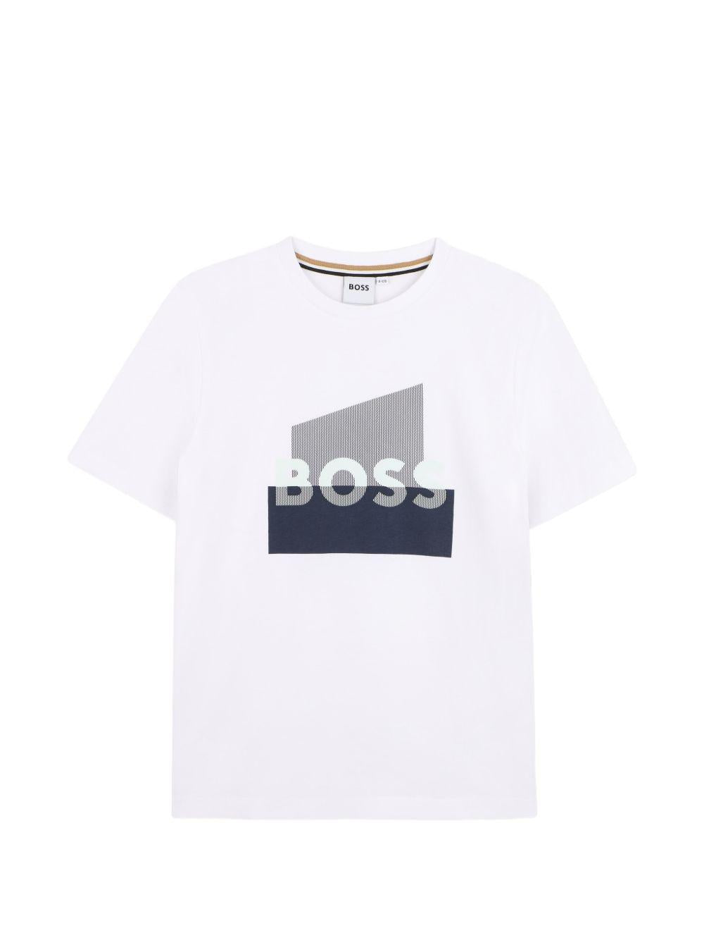 T-shirt bianca per bambino J52978 10P Boss Kids 