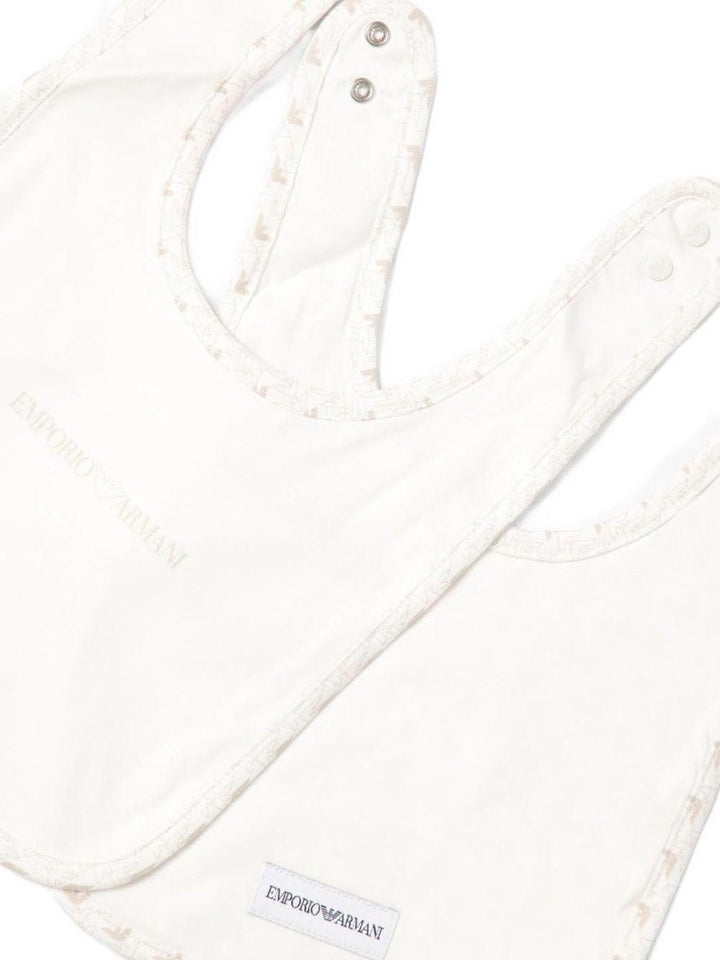 Bavetta due pezzi bianco per neonato EY000007AF10913 F1014 Emporio Armani Kids 