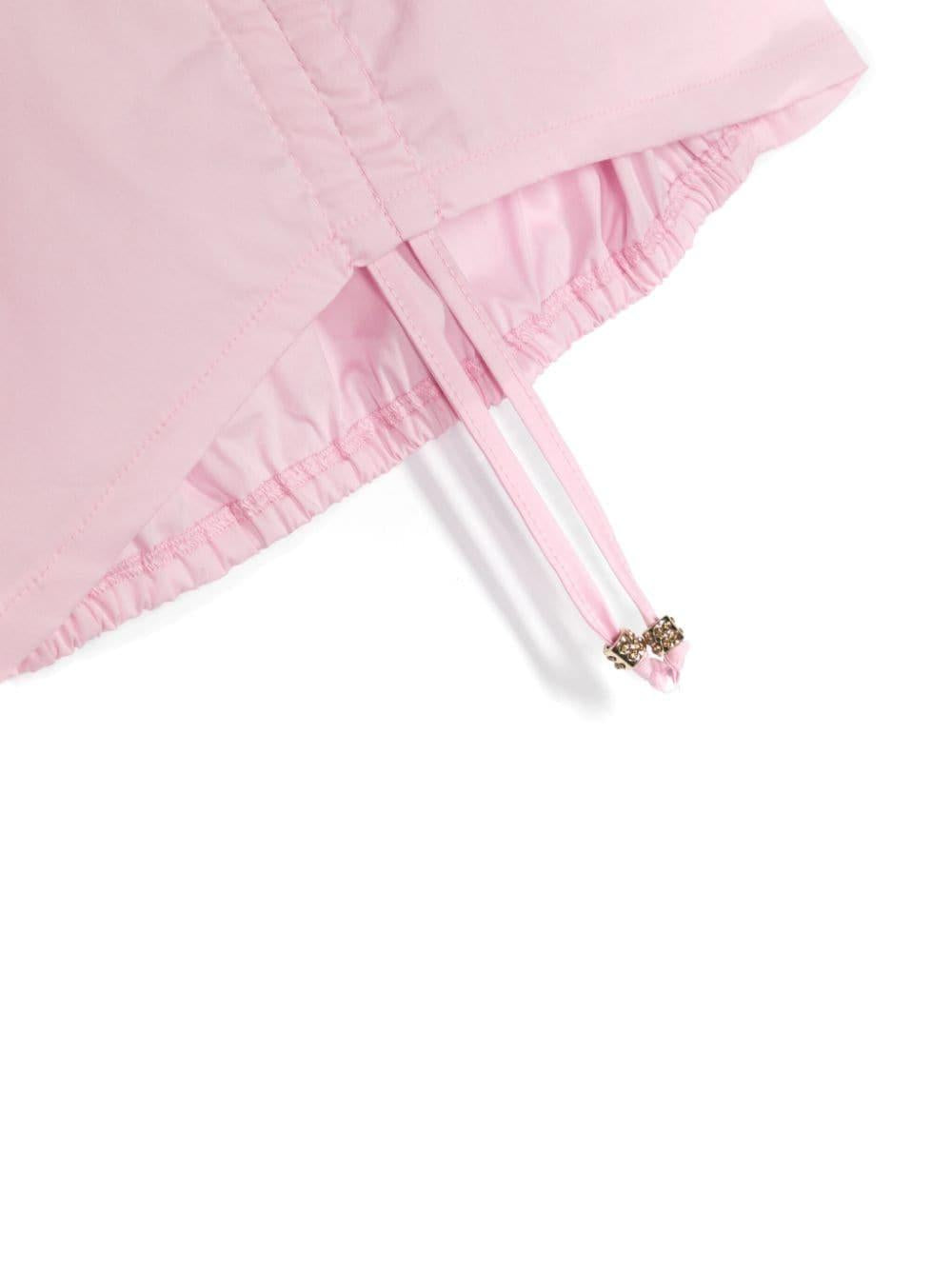 Pink poplin top for girls