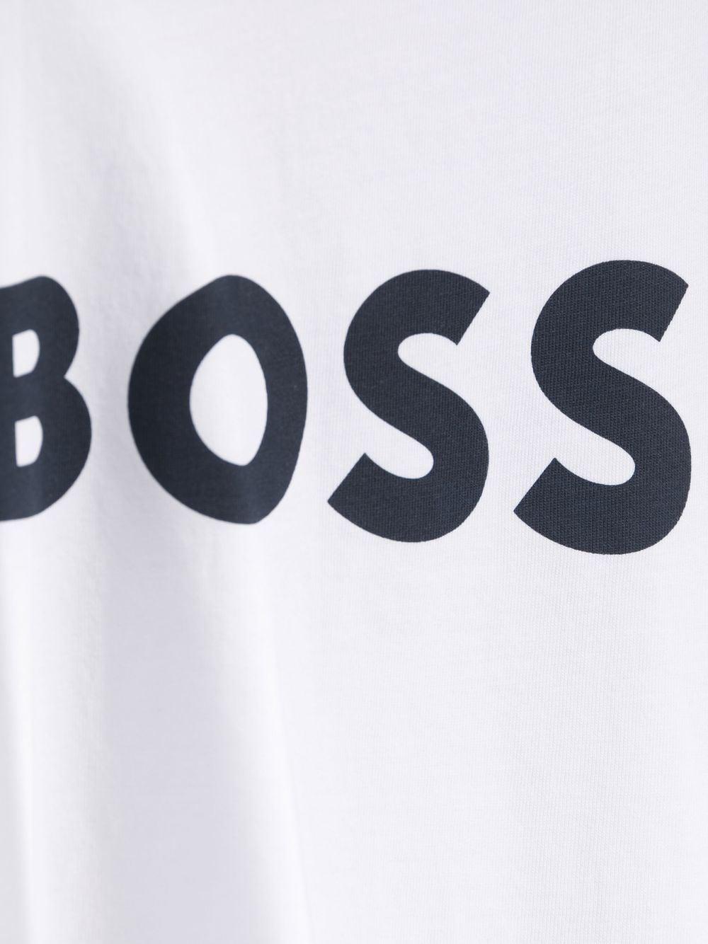 T-shirt bianca per bambino con logo J25P24 10P Boss Kids 