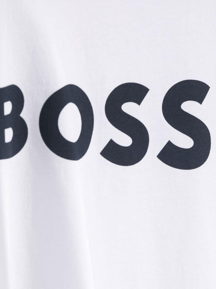 T-shirt bianca per bambino con logo J25P24 10P Boss Kids 