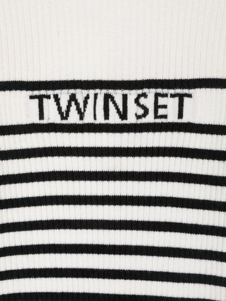 White/black logo T-shirt for girls