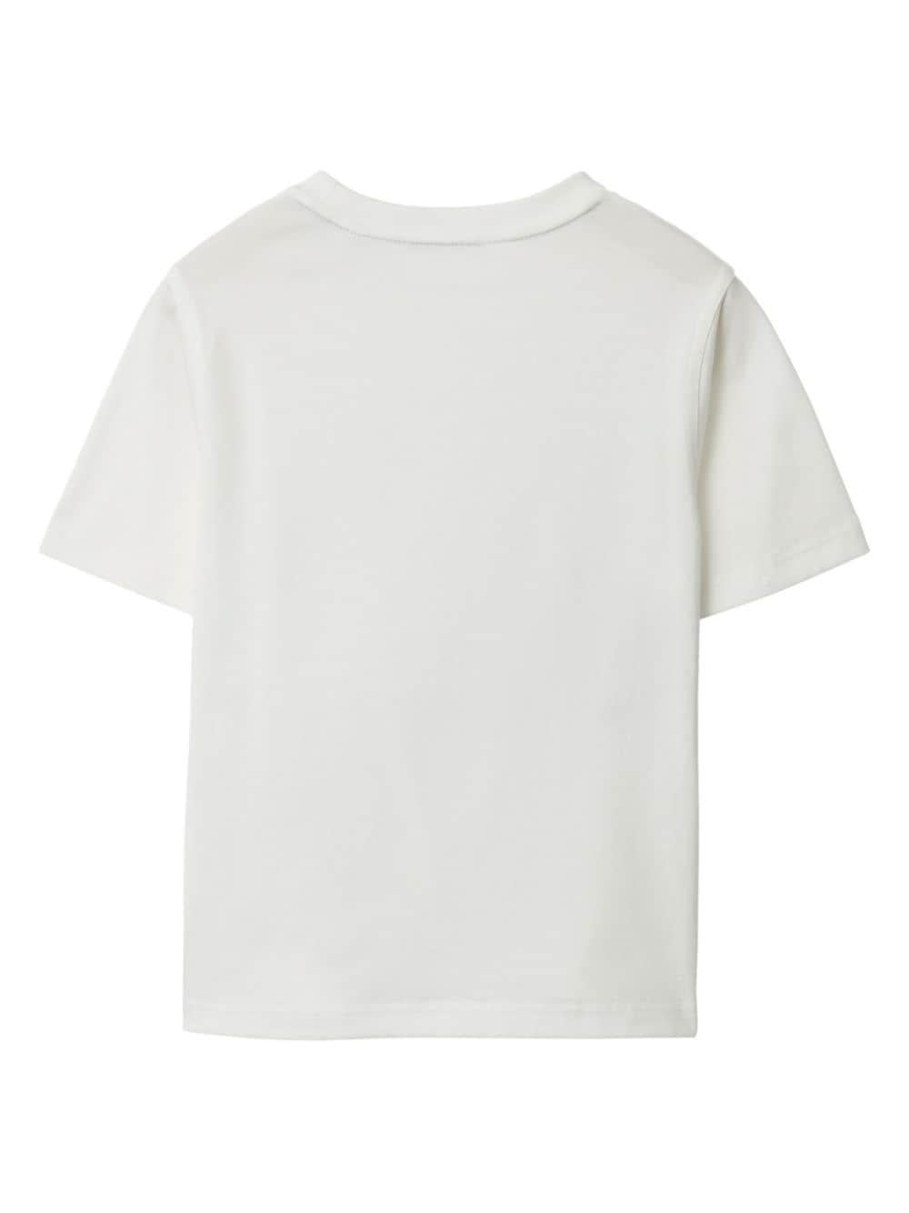 T-shirt per bambino in cotone bianca 8078326 B7347 Burberry Kids 