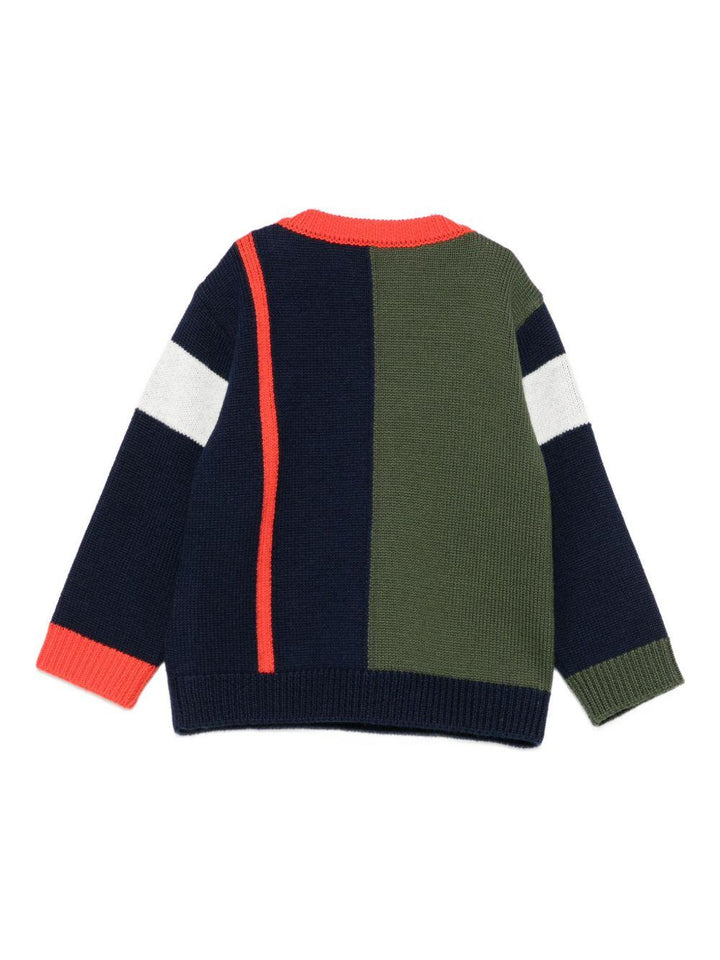 Maglione blu navy/verde/arancione per neonato FX9510W0012 999 Fay Kids 
