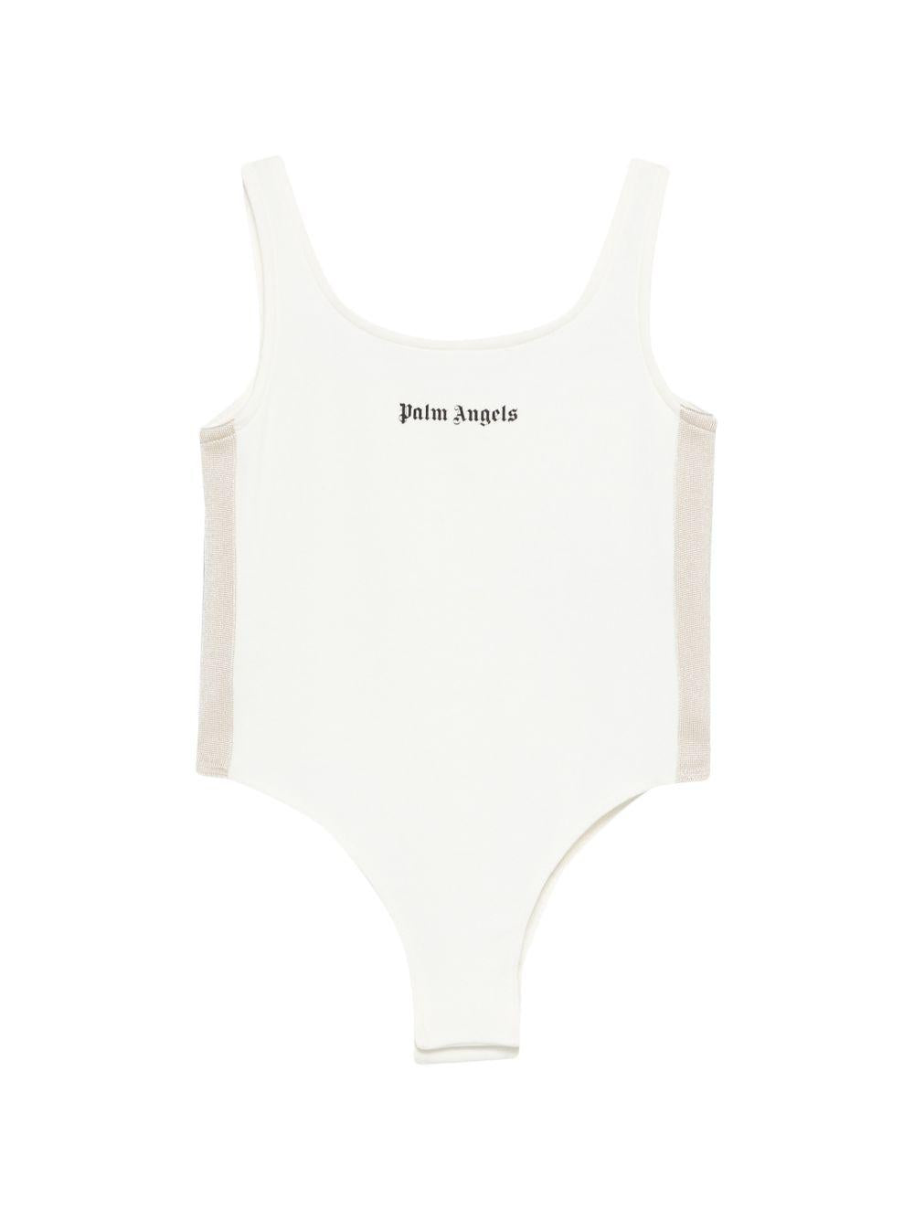 Body bianco per bambina PGBD00CS26FLE001 002 Palm Angels Kids 