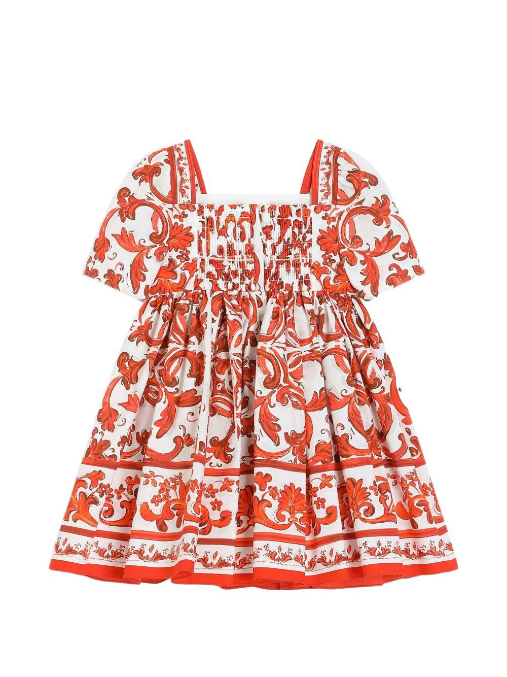 Abito bianco/arancione per neonata L24DT9G7P4N IO5DQ Dolce & Gabbana Kids 
