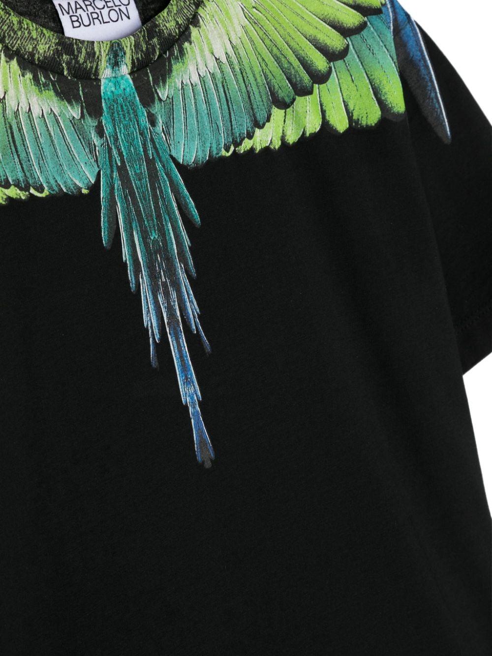 T-shirt nera per bambino con stampa CBAA001S24JER001 1050 Marcelo Burlon Kids 