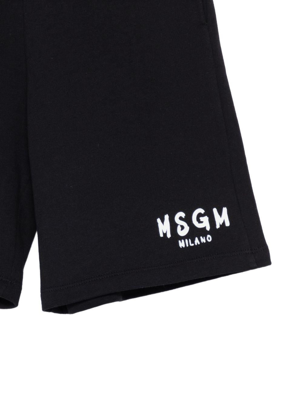 Bermuda nera per bambino S6MSJUBE018 110 Msgm Kids 