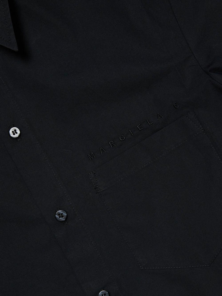 Camicia nera per bambina con logo
