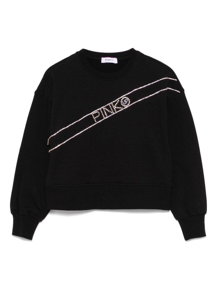 Black sweatshirt for girls with logo