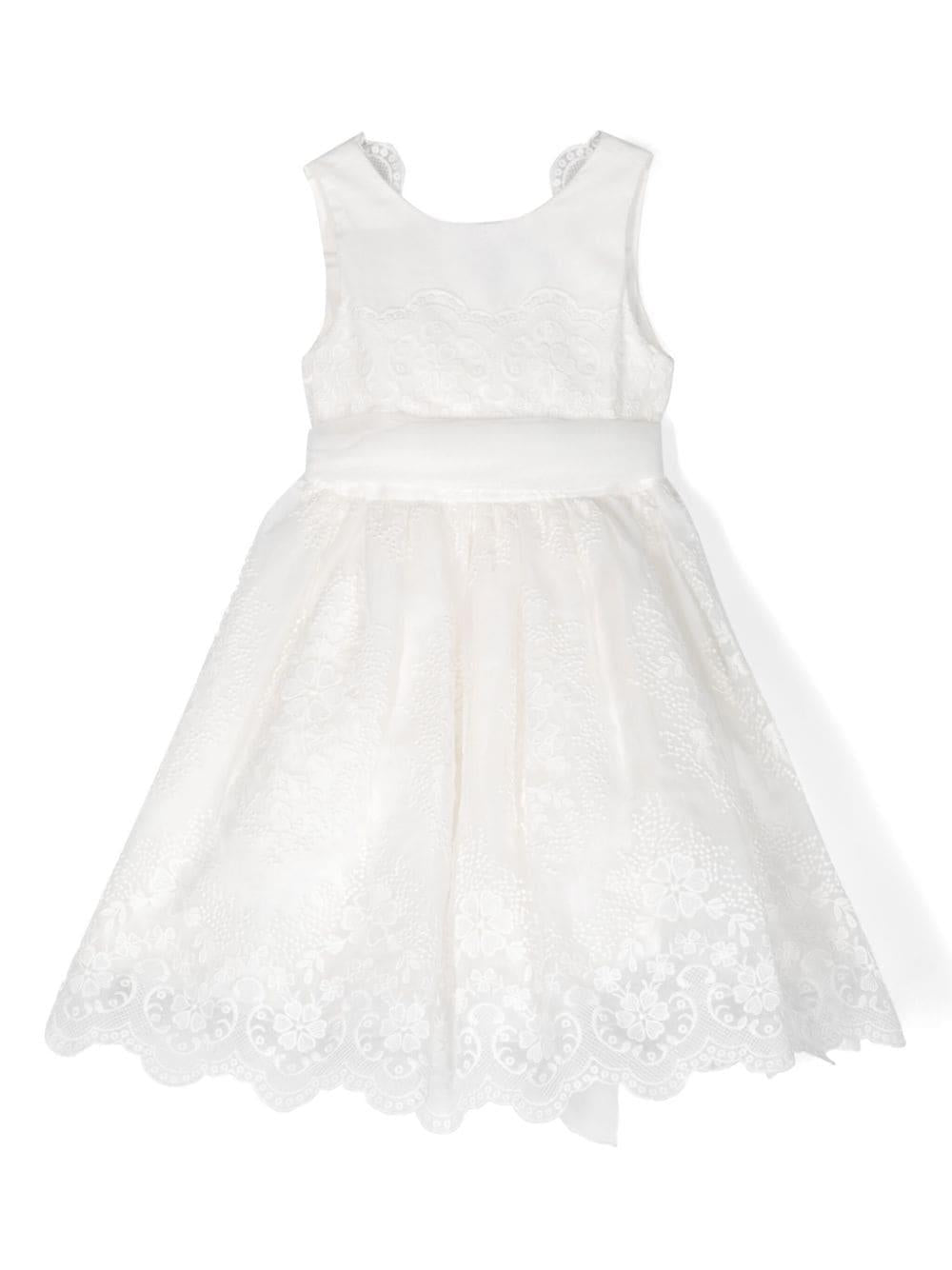 Abito bianco per bambina in tulle 5038 001 Abel & Lula 