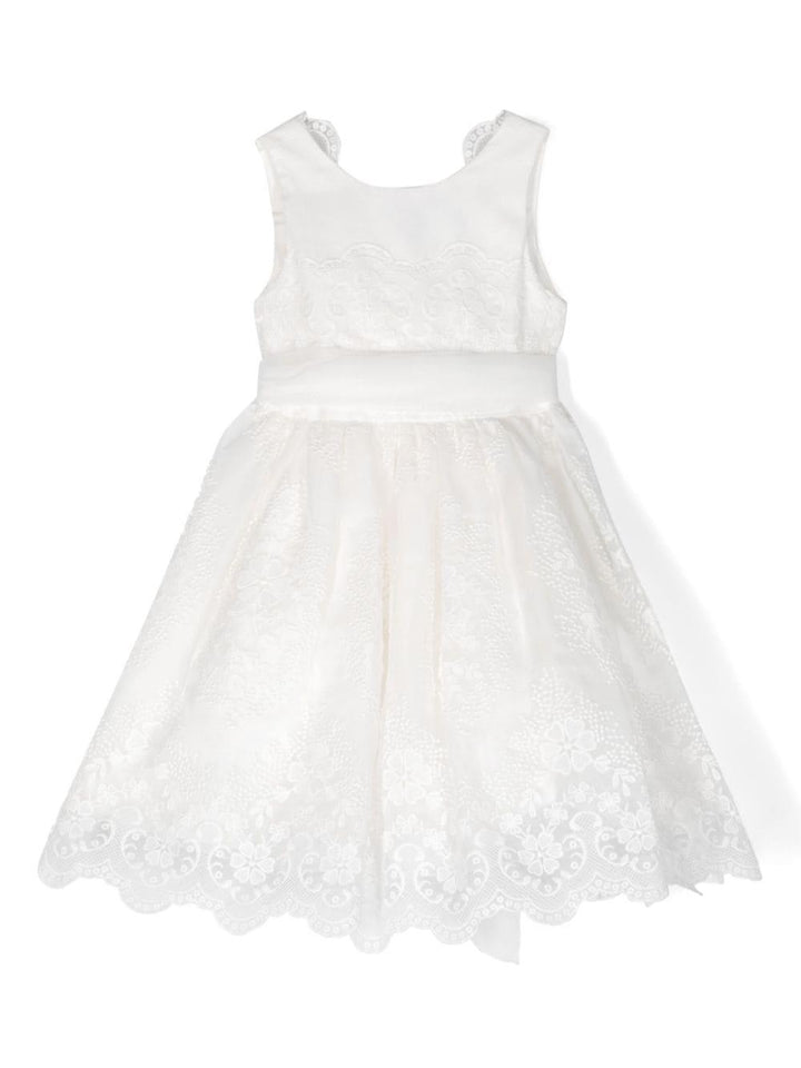 Abito bianco per bambina in tulle 5038 001 Abel & Lula 