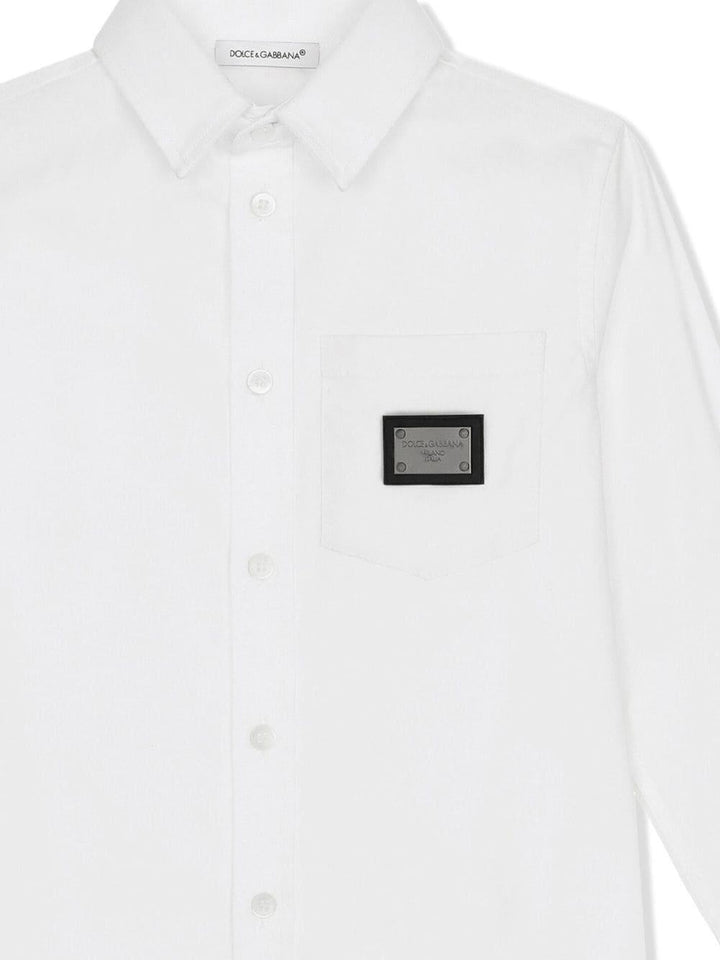 Camicia per bambino in misto cotone bianca L43S75FUEAJ W0800 Dolce & Gabbana Kids 