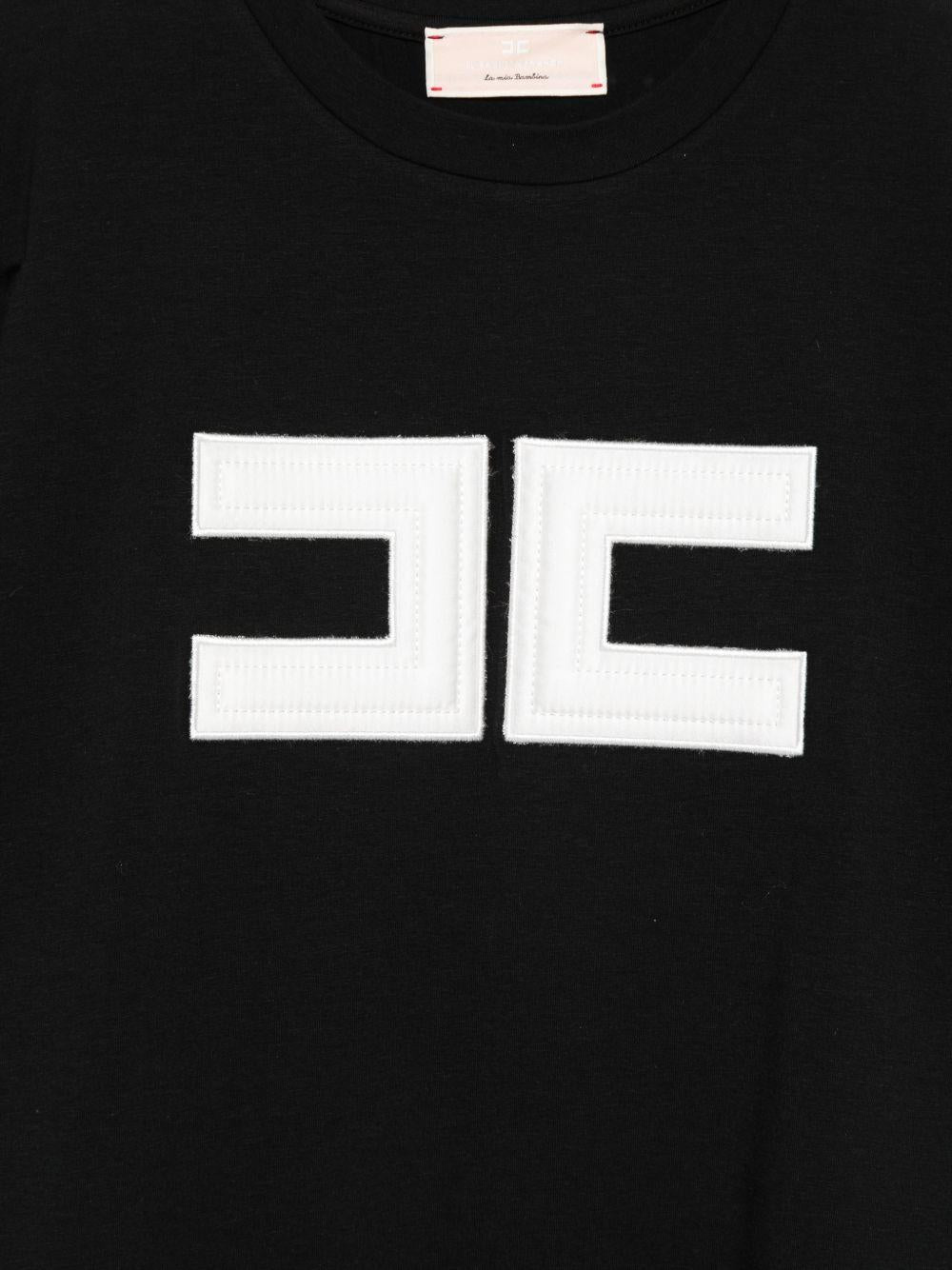 T-shirt nera per bambina EFTS2620JE006 N185 Elisabetta Franchi Kids 