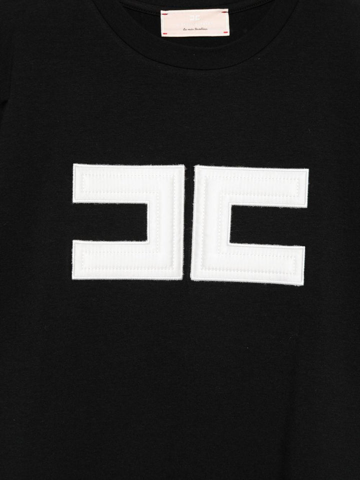 T-shirt nera per bambina EFTS2620JE006 N185 Elisabetta Franchi Kids 