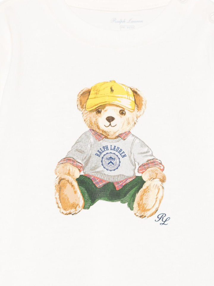 T-shirt bianco per neonato 320P00513 001 Ralph Lauren Kids 