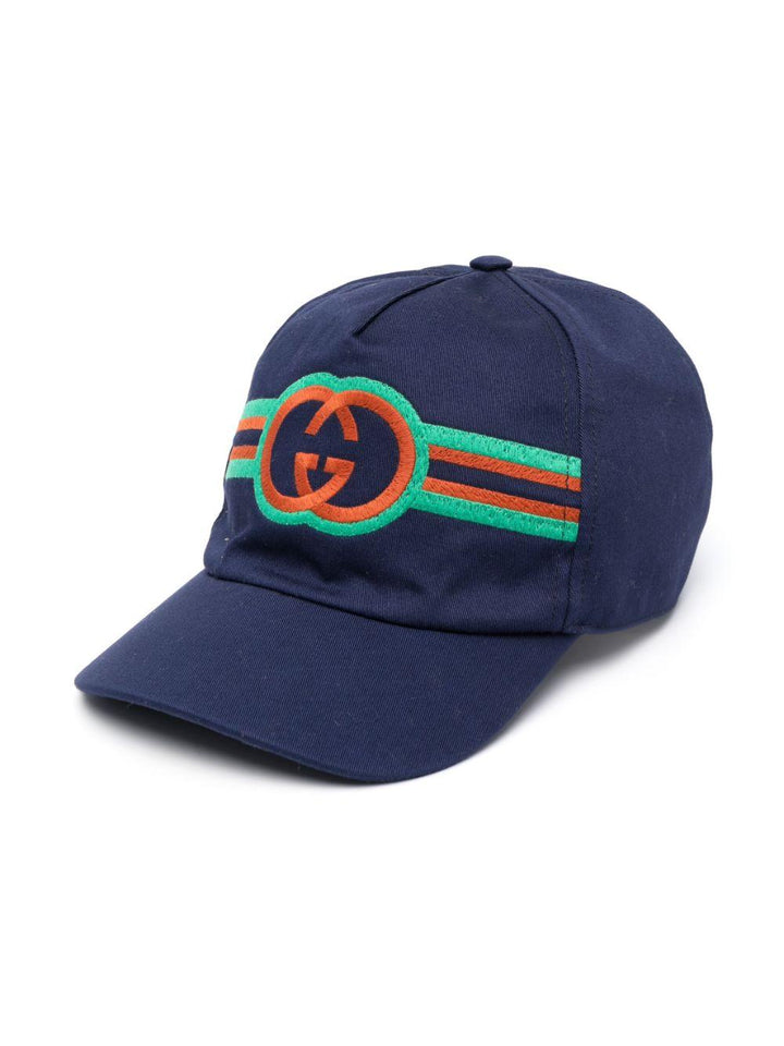Cappello blu per bambini con logo