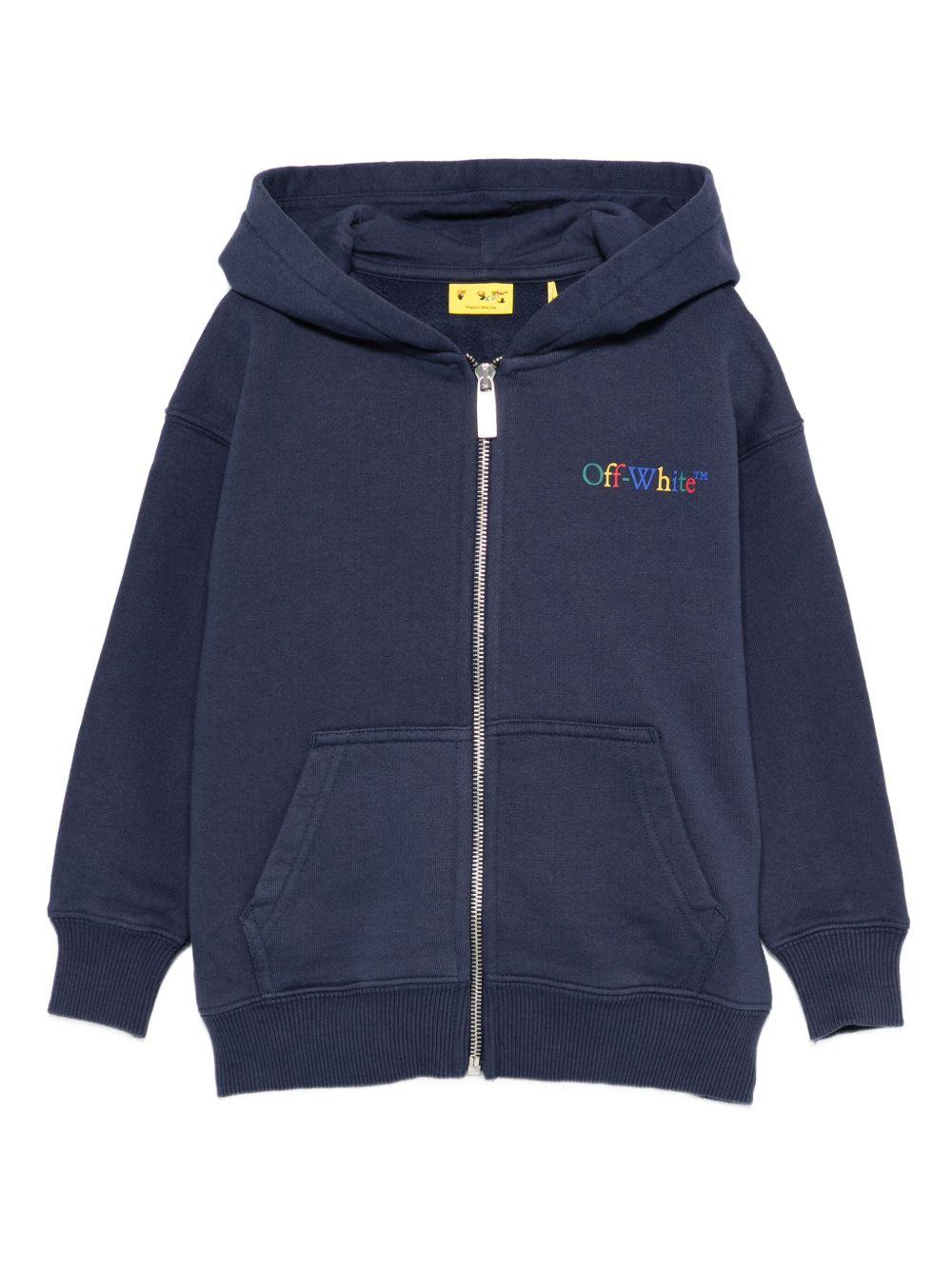 Felpa blu navy per bambino OBBE001F25FLE004 4684 Off White Kids 