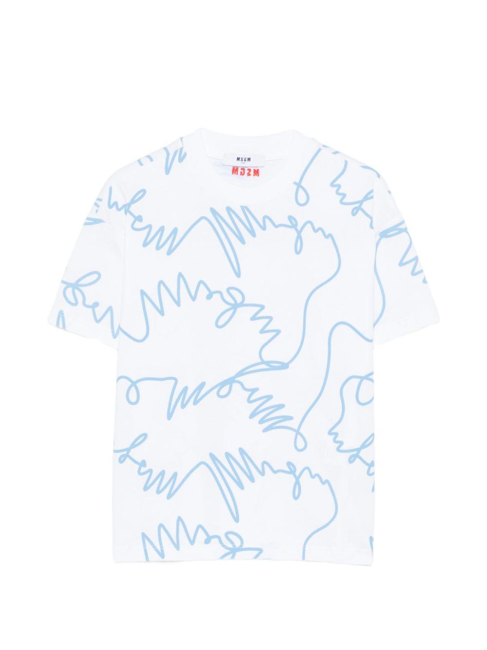 T-shirt bianca per bambino S6MSJUTH170 001/83 Msgm Kids 