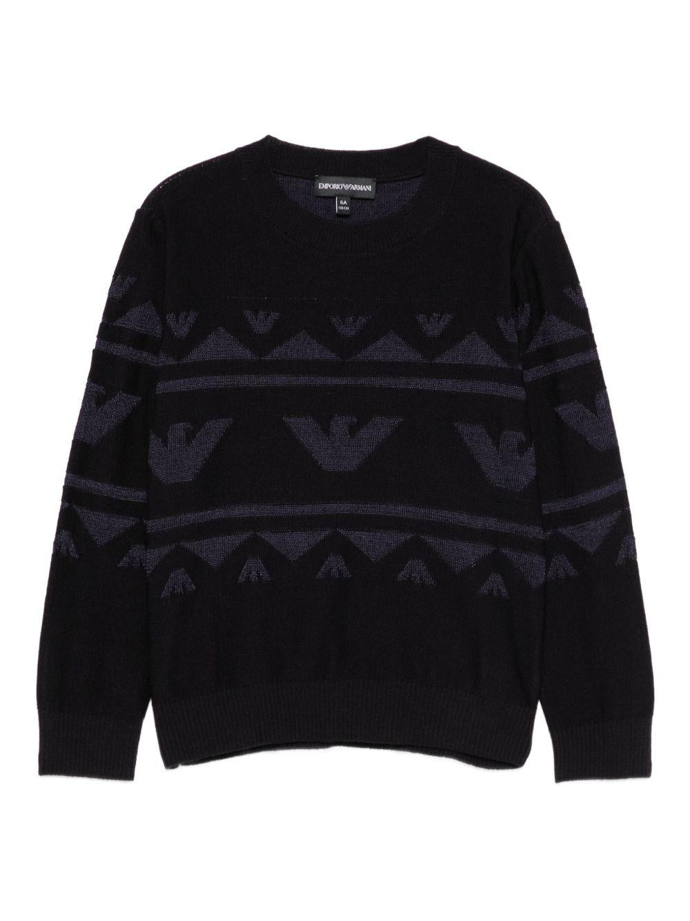 Maglione nero per bambino EB000824AF19453 UB118 Emporio Armani Kids 