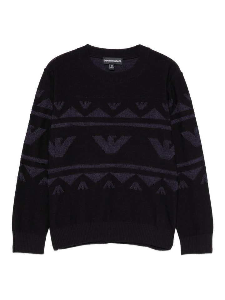 Maglione nero per bambino EB000824AF19453 UB118 Emporio Armani Kids 