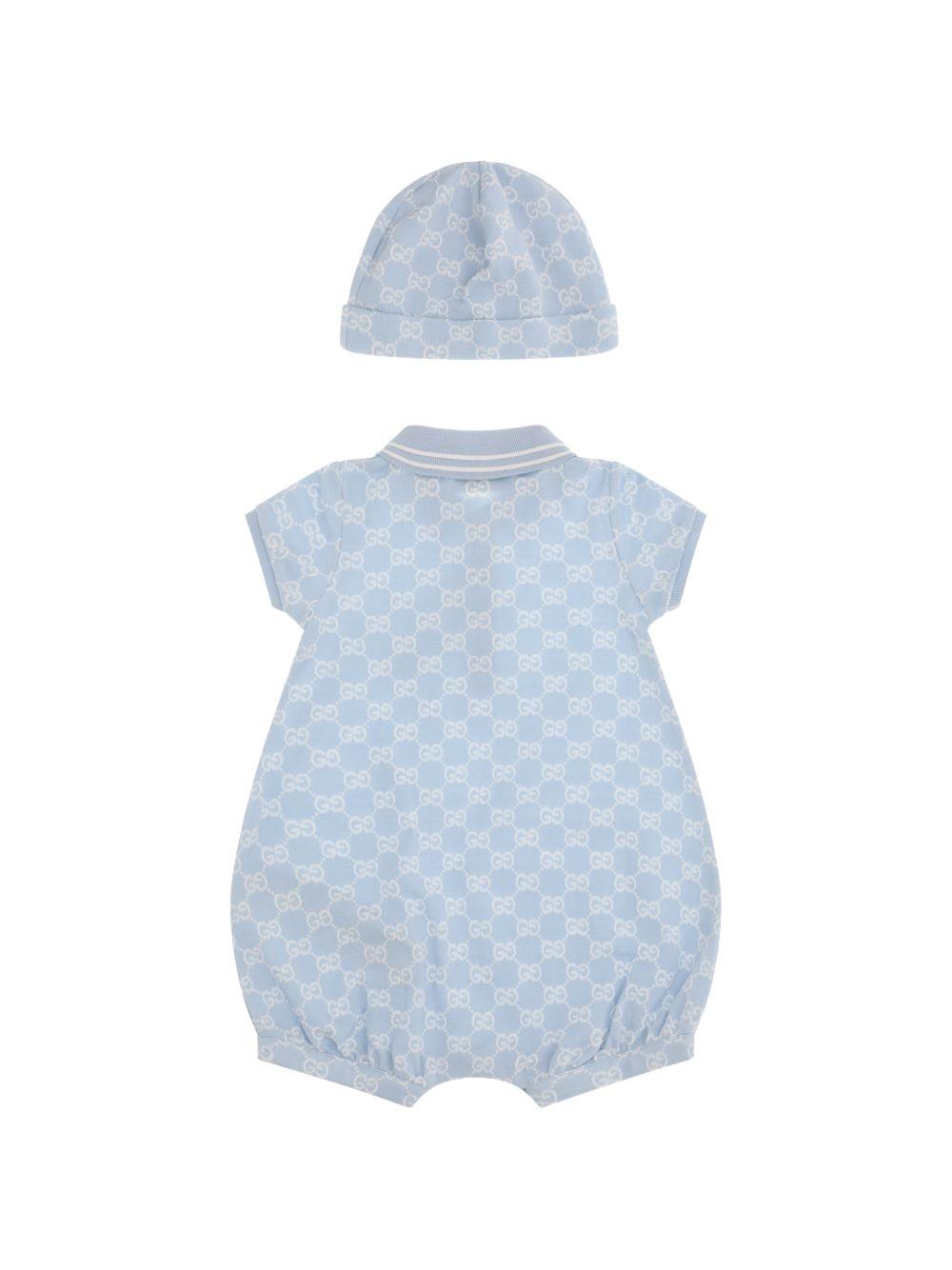 Tutina azzurra per neonato 849683XJHBA 4914 Gucci Kids 