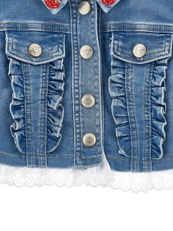 Giacca di jeans blu per bambina 39G1037017 0062 Monnalisa Kids 