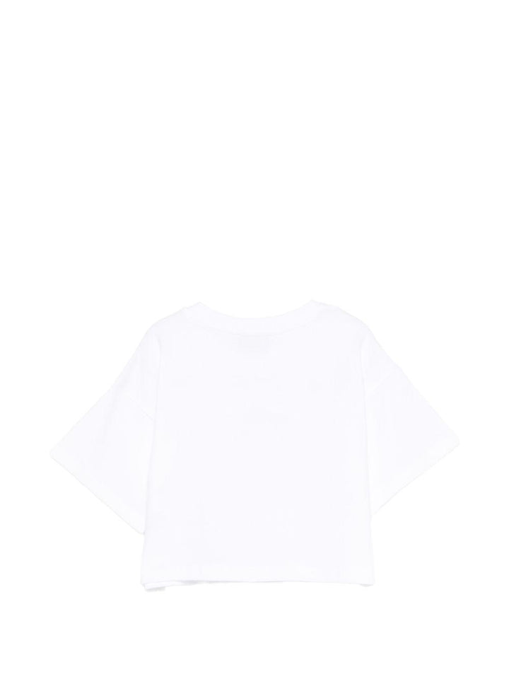 T-shirt bianca per bambina HDM072LBA00 10101 Moschino Kids 