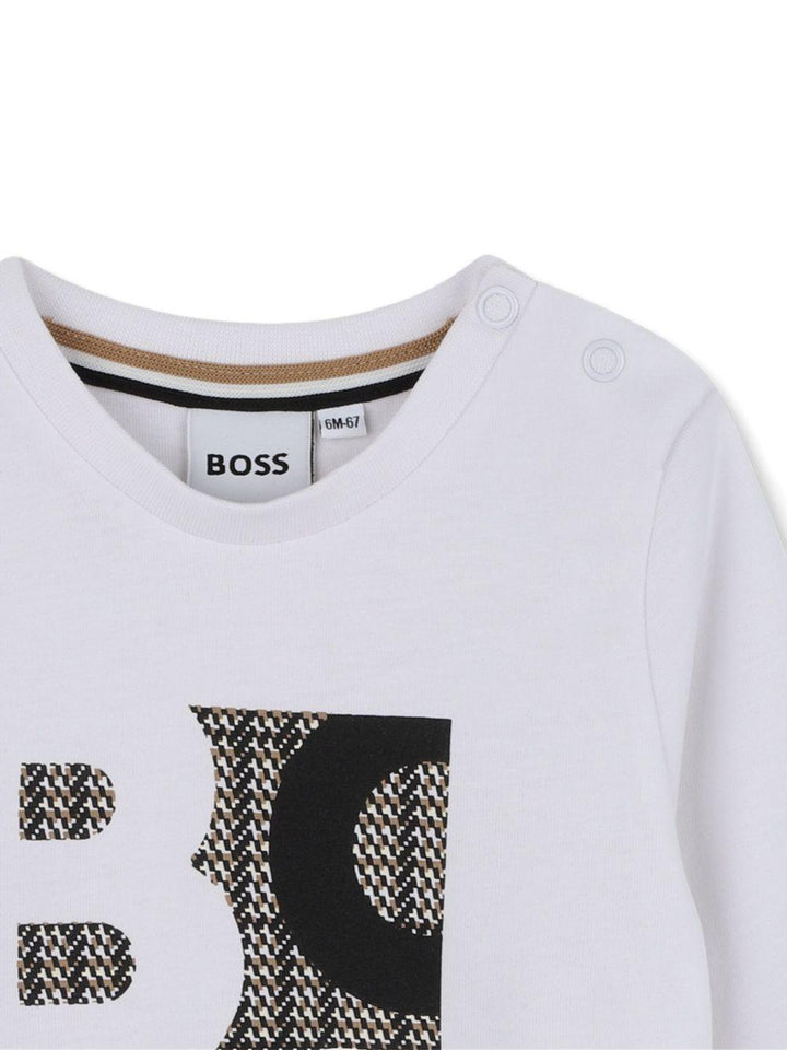 T-shirt bianca per neonato J52472 N50 Boss Kids 