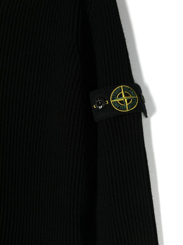 Maglione nero per bambino con logo