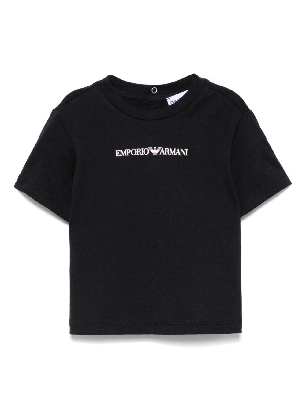 T-shirt nero per neonato EB000419AF15013 MB005 Emporio Armani Kids 
