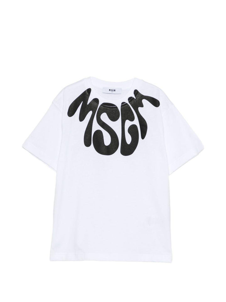 T-shirt bianca per bambino S6MSJUTH222 001/01 Msgm Kids 