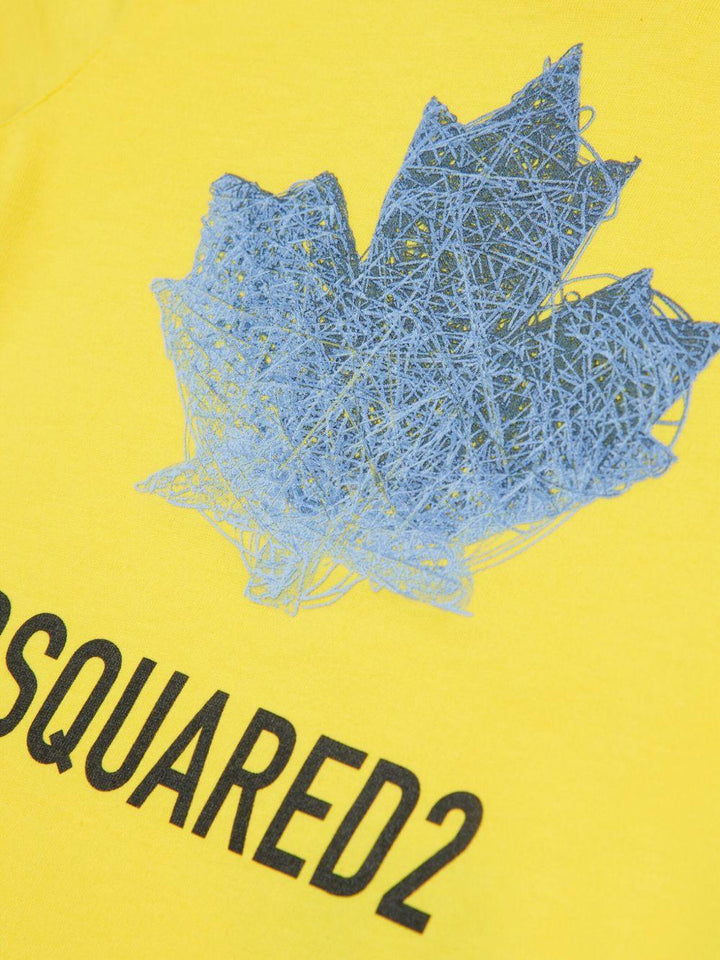 T-shirt giallo per neonato DQ3278D00XM DQ220 Dsquared2 Kids 