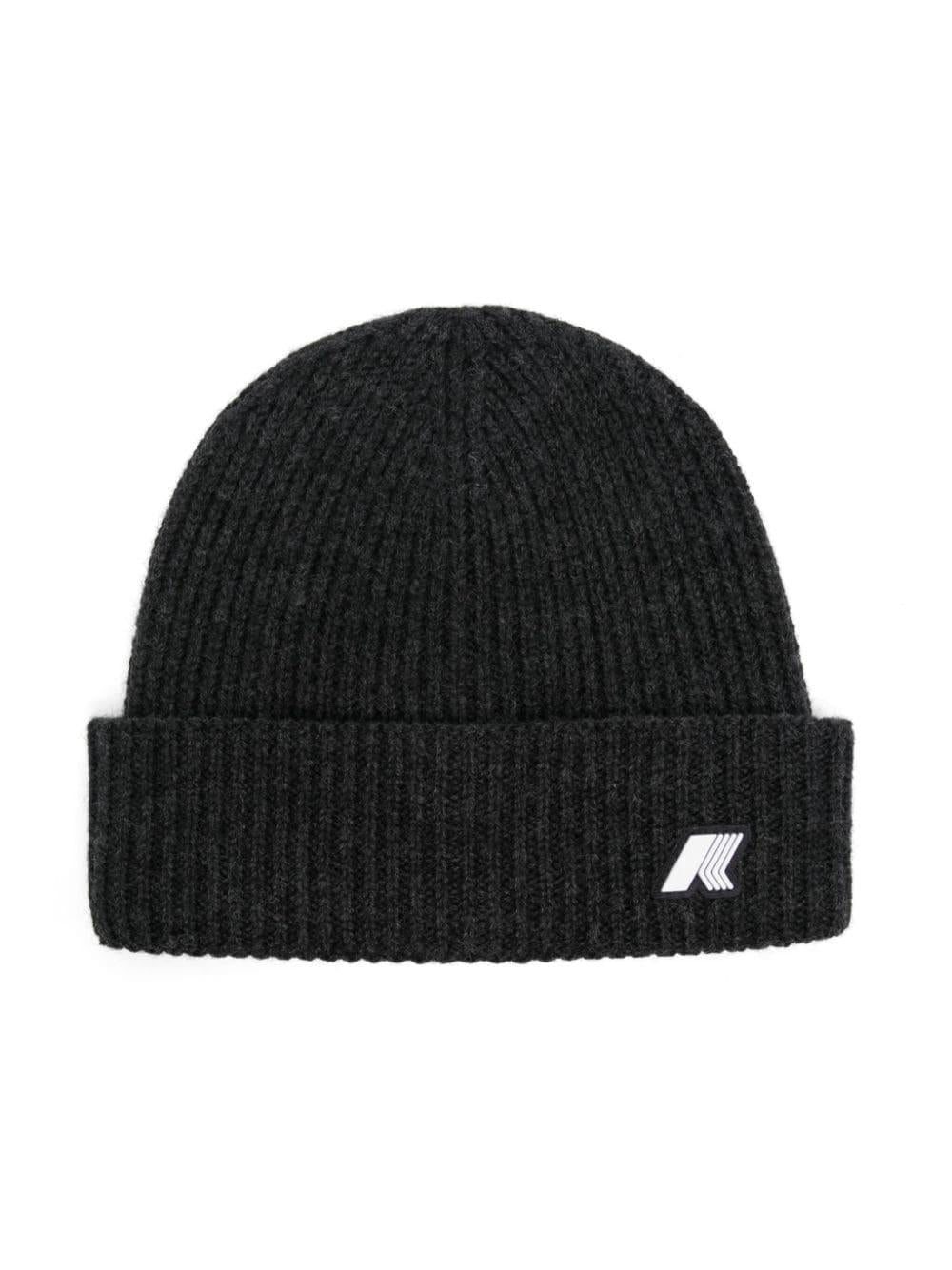 Cappello nero/viola per bambino con logo