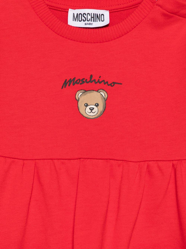 Abito rosso per neonata MDV0DGLCA19 50109 Moschino Kids 