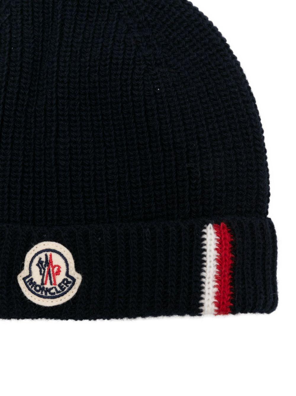 Cappello blu scuro per neonato 9513B00013M1241 742 Moncler Kids 