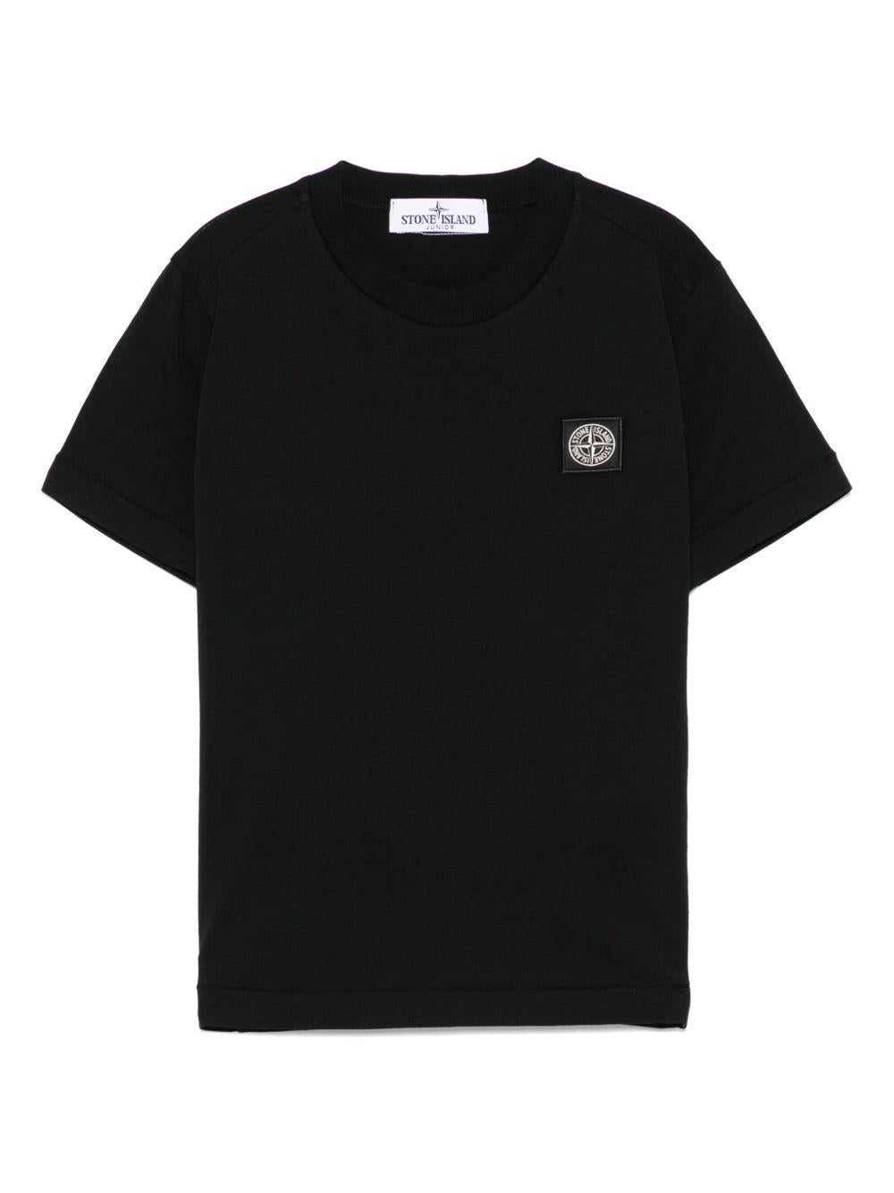 T-shirt nero per bambino 62100002S0047 V0029 Stone Island Kids 