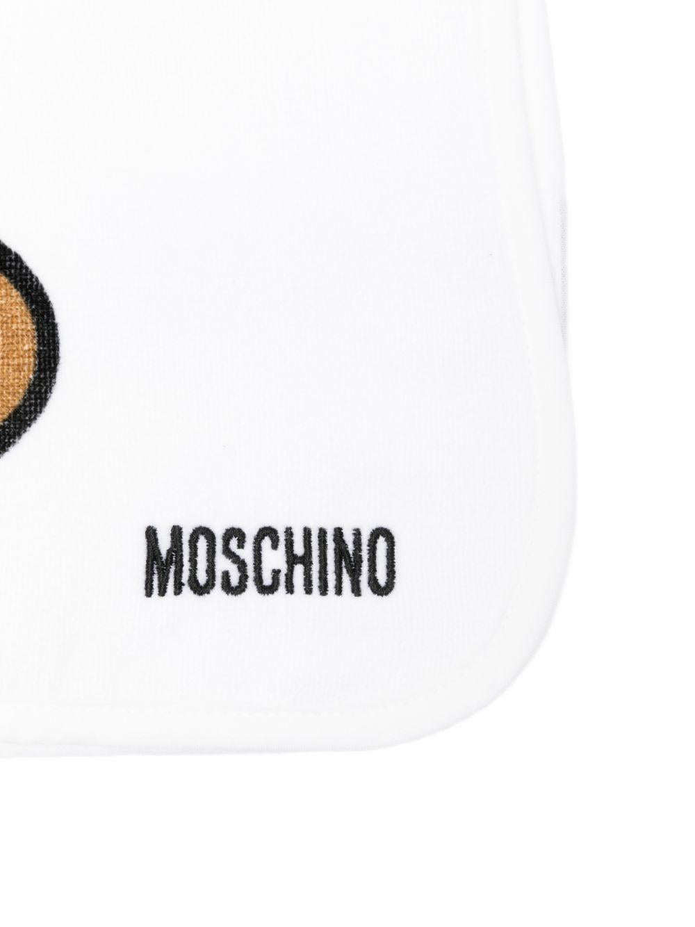 Accappatoio bianco/orso per neonato MUX05OLGA24 10101 Moschino Kids 