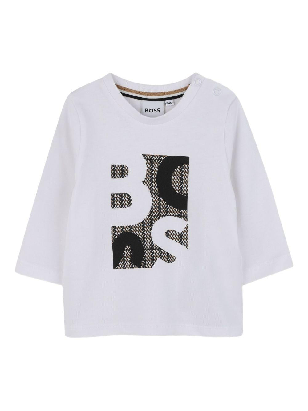 T-shirt bianca per neonato J52472 N50 Boss Kids 