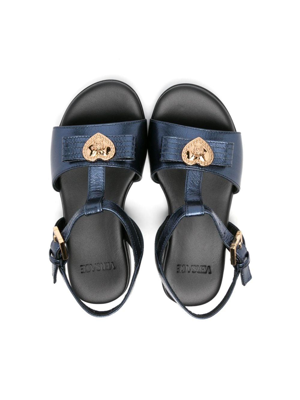 Blue sandals for girls with logo