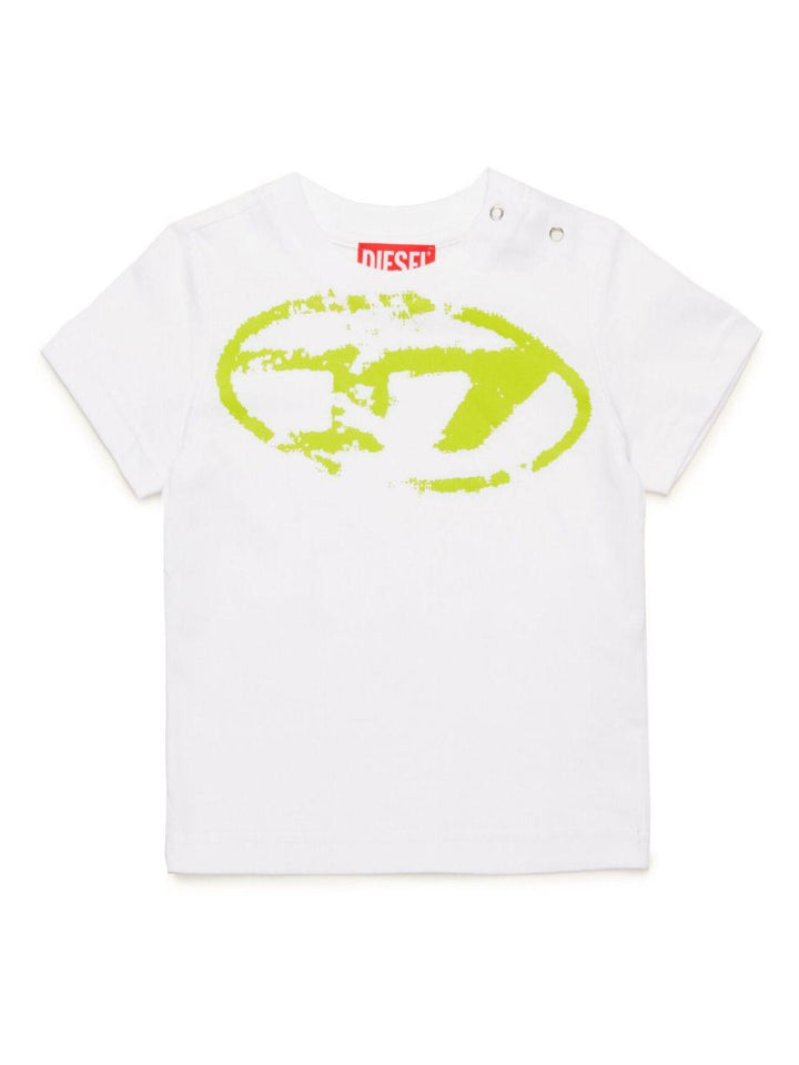 T-shirt bianca con logo per neonato