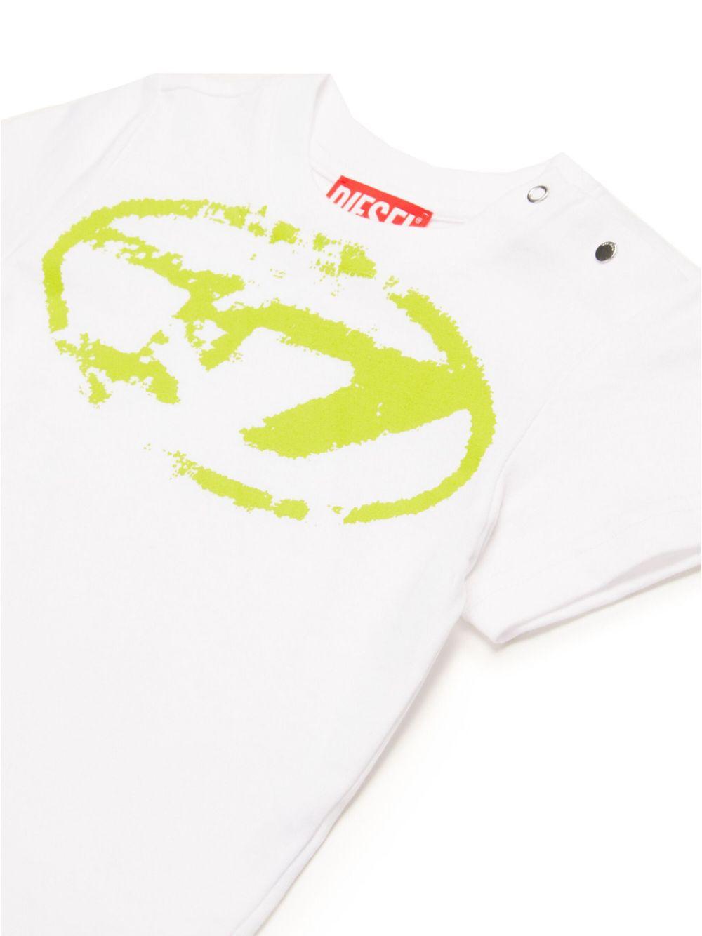 T-shirt bianca con logo per neonato