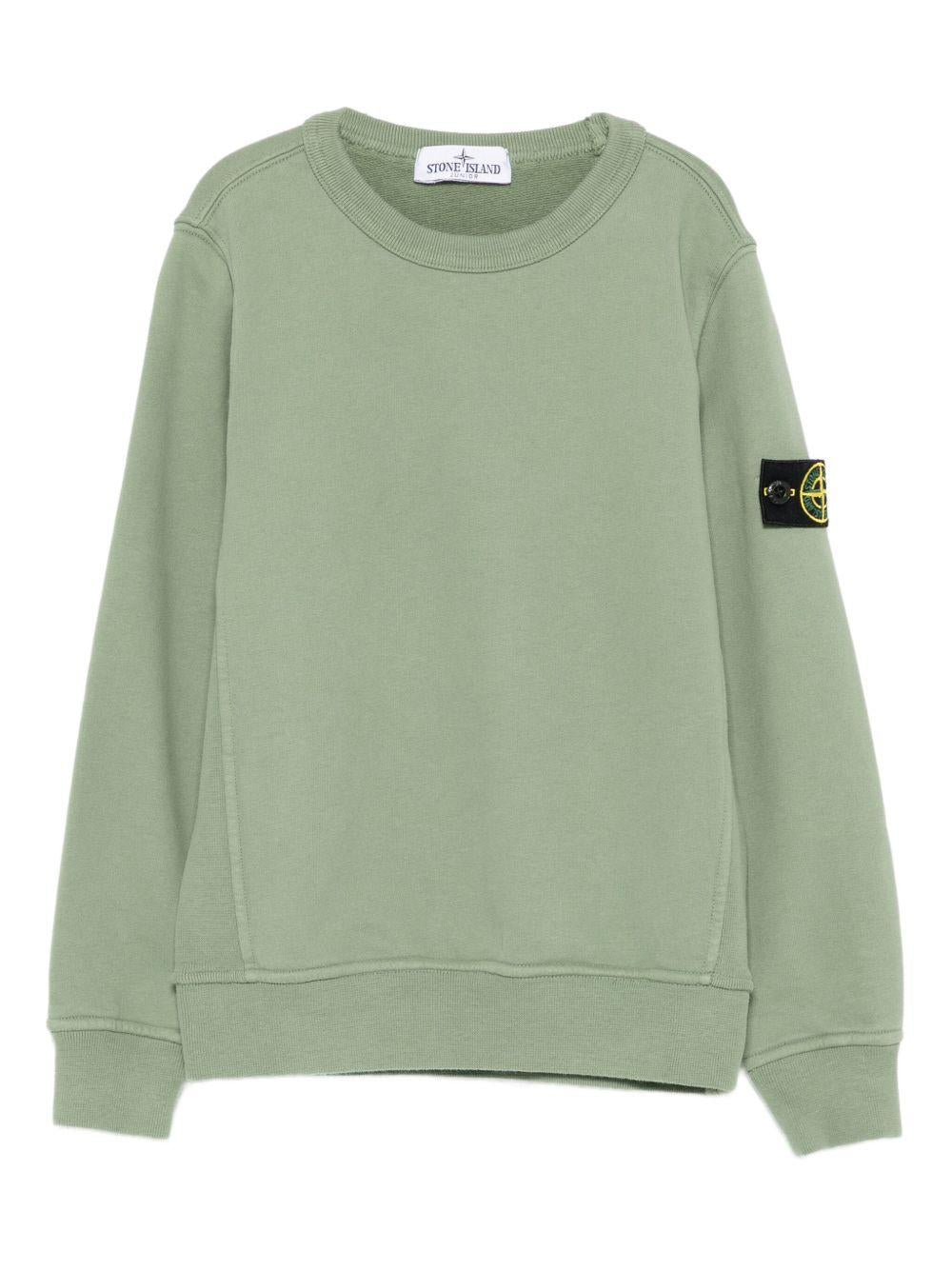 Felpa verde salvia per bambino 66100001S0A20 V0055 Stone Island Kids 