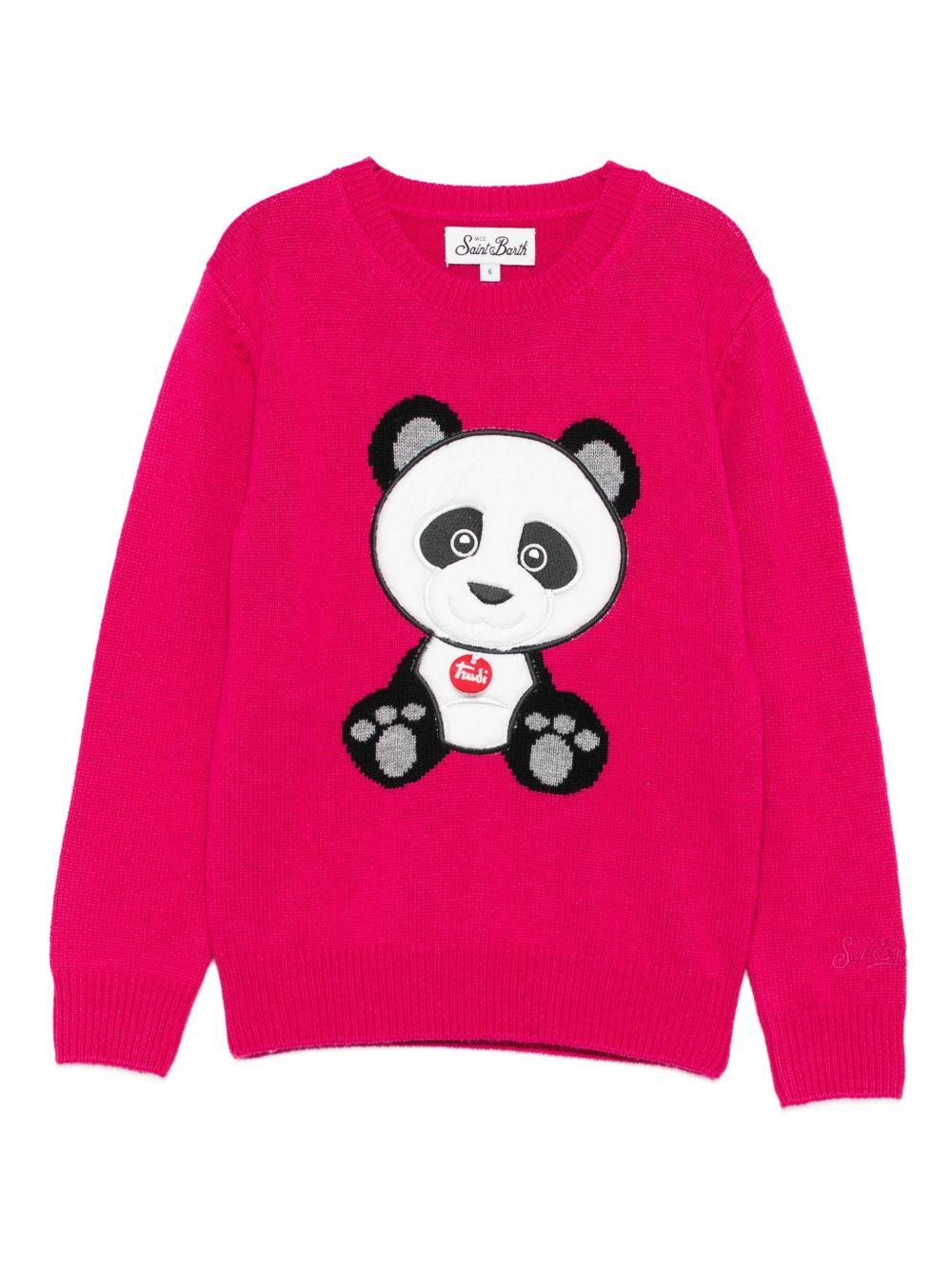 Maglione rosa lampone per bambina PRC0001 01984I MC2 Saint Barth Kids 
