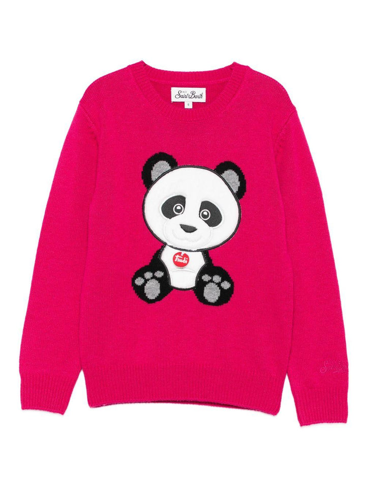 Maglione rosa lampone per bambina PRC0001 01984I MC2 Saint Barth Kids 