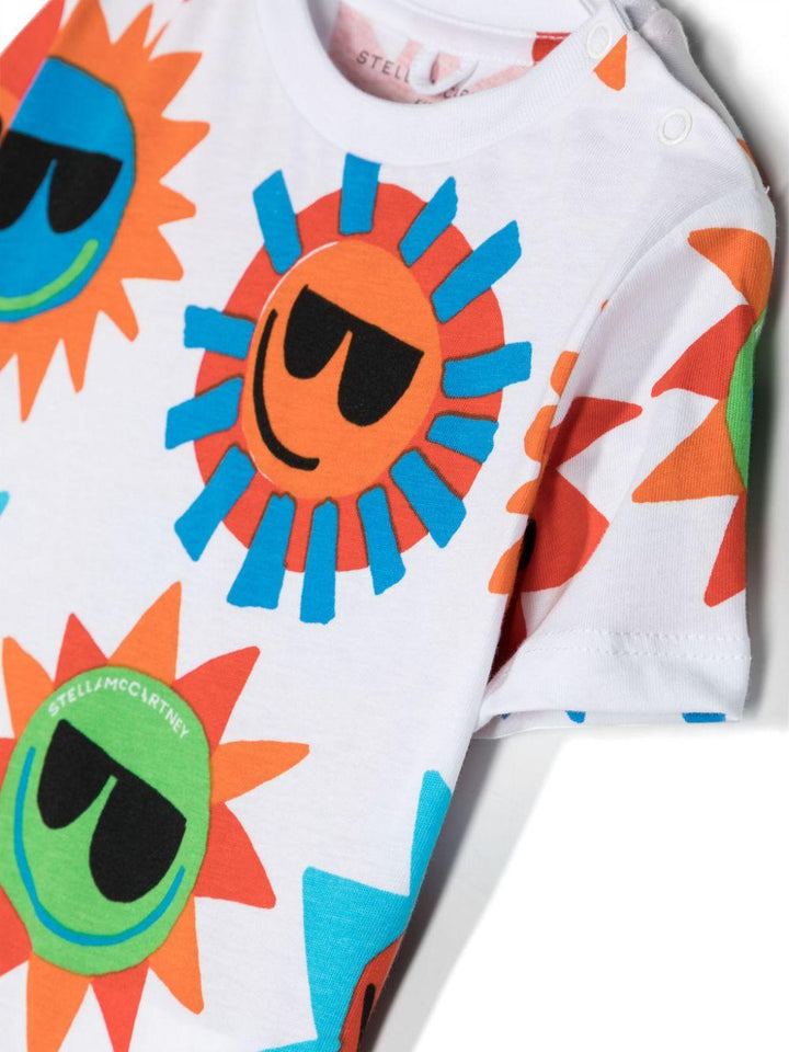 White t-shirt for newborns with print