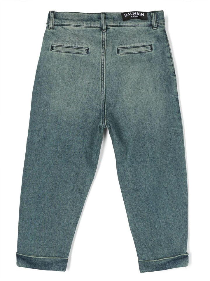 Jeans blu per bambina in denim