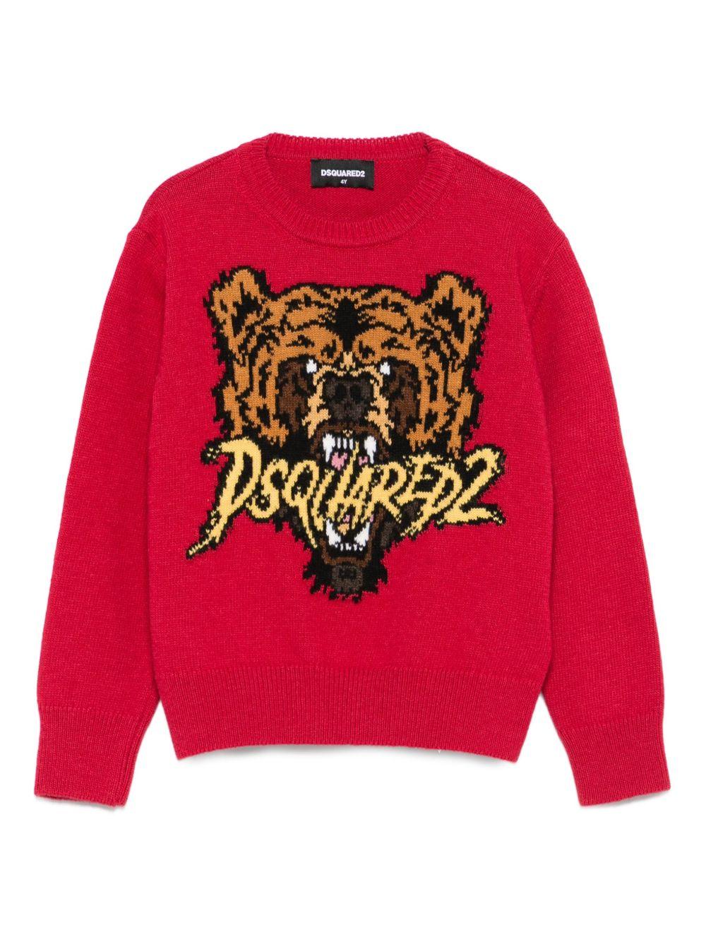 Maglione rosso per bambino DQ3069D0AFE DQ423 Dsquared2 Kids 