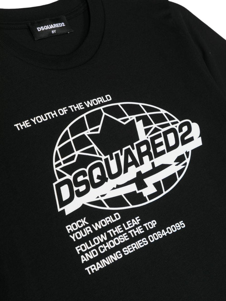 Black t-shirt for boys with logo
