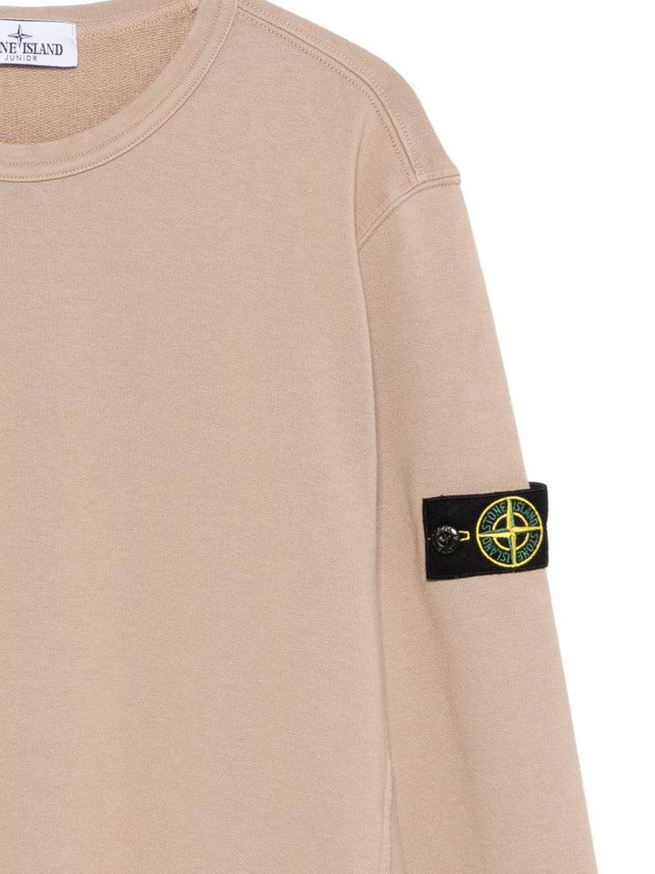 Felpa beige per bambino 66100005S0040 V0092 Stone Island Kids 